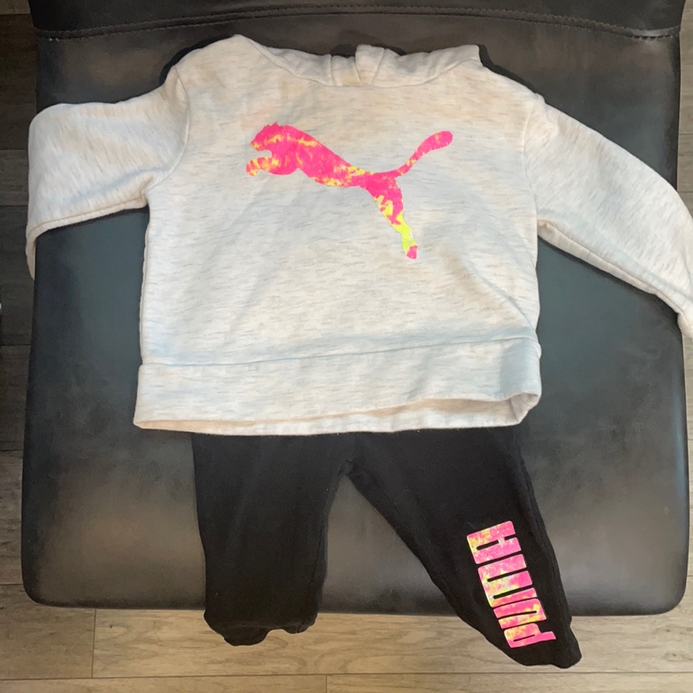 12 month puma sweatshirt and matching leggings